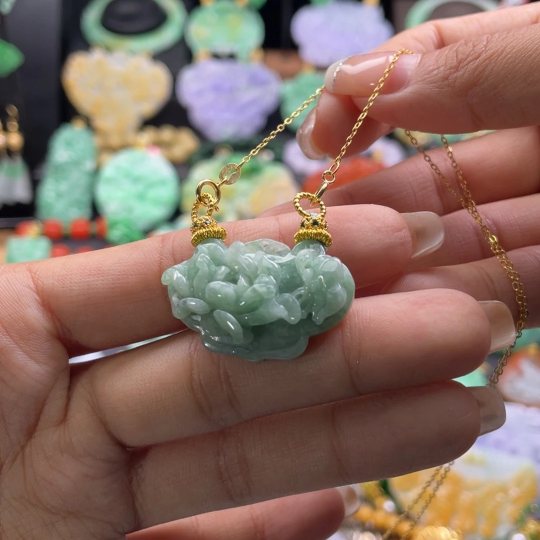 翡翠未镶嵌颈饰代编织