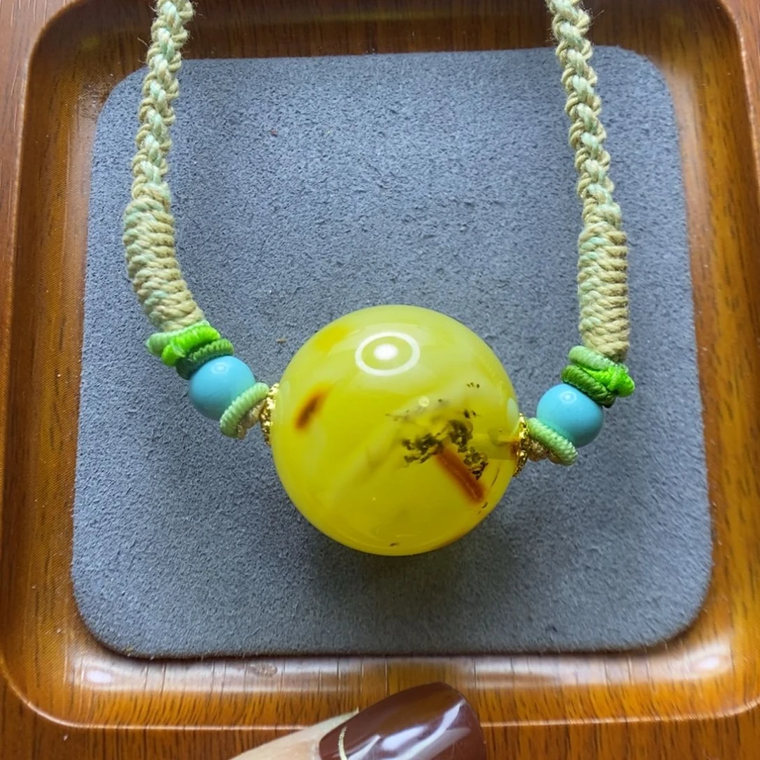 蜜蜡颈饰未镶嵌篮****哥郎