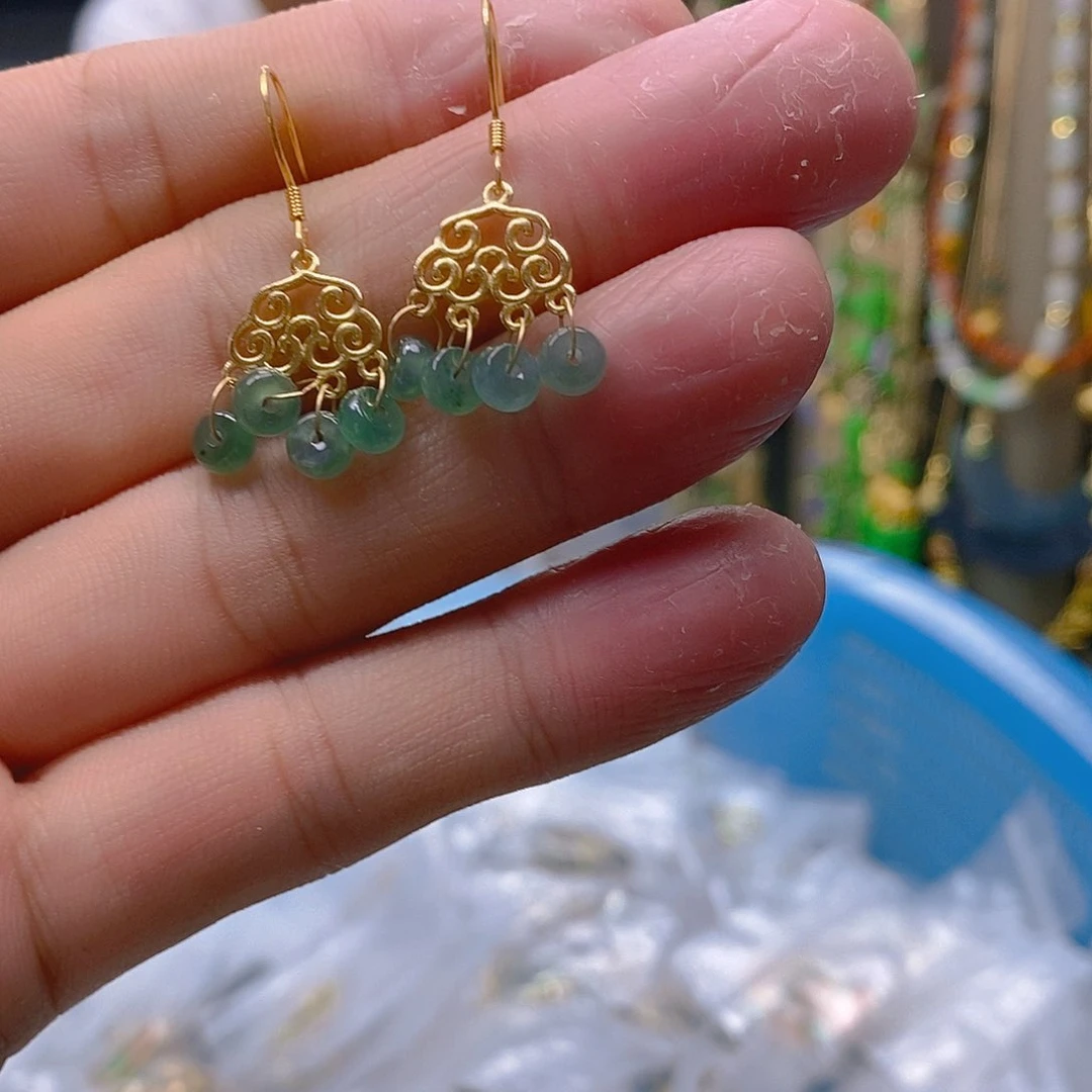 翡翠合金耳饰翡翠