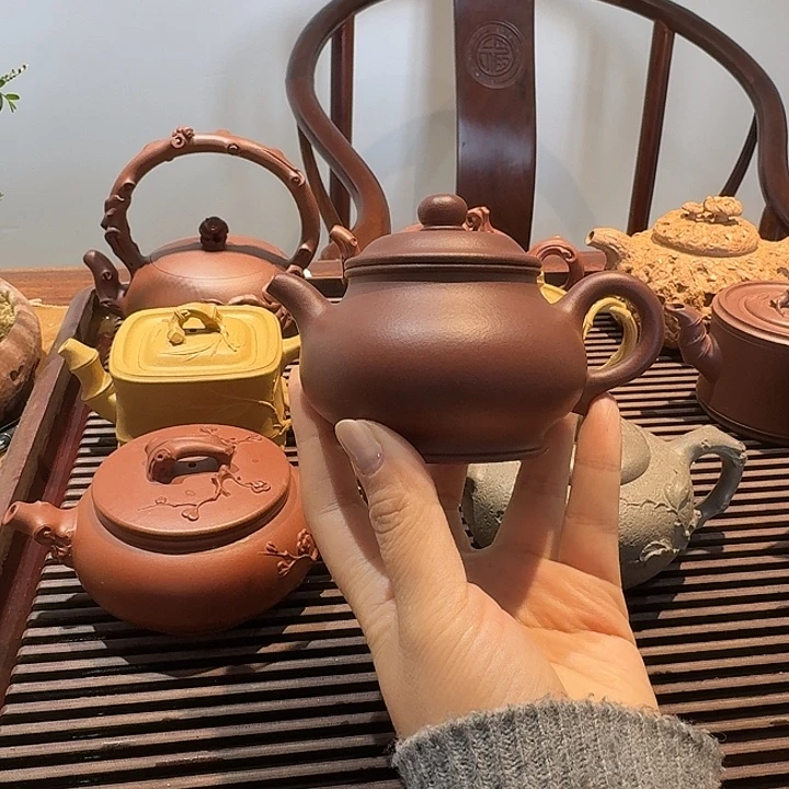 茶壶紫砂紫泥中潘
