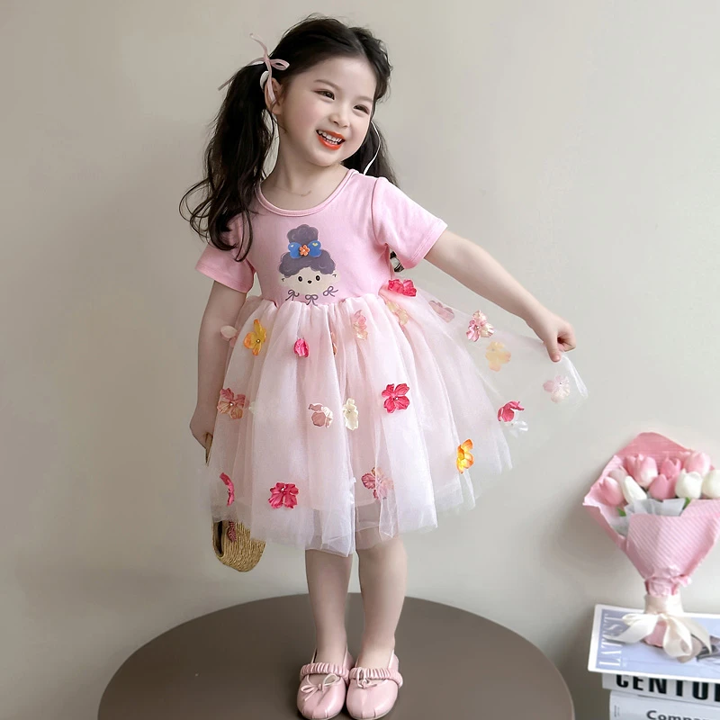女童夏季碎花公主连衣裙2025新款女宝宝超好看生日儿童周岁礼服裙