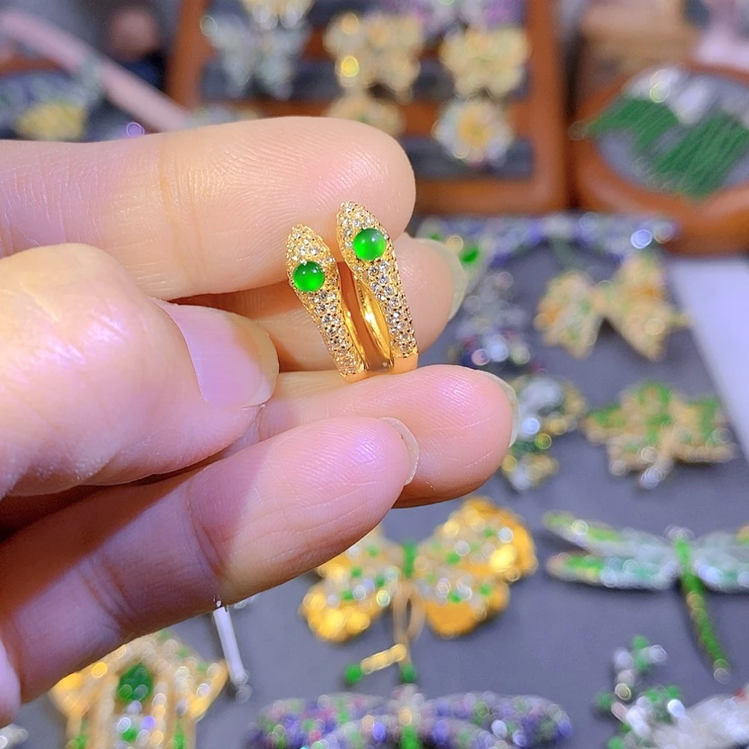 颈饰银S925镶嵌翡翠