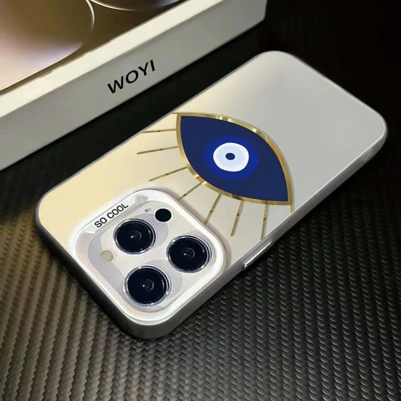 蓝色大眼适用苹果16plus手机壳iPhone14创意12/13Promax时尚15/XS