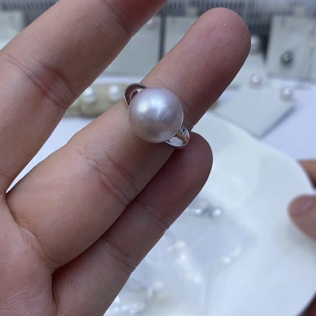 海水珍珠银S925镶嵌戒指