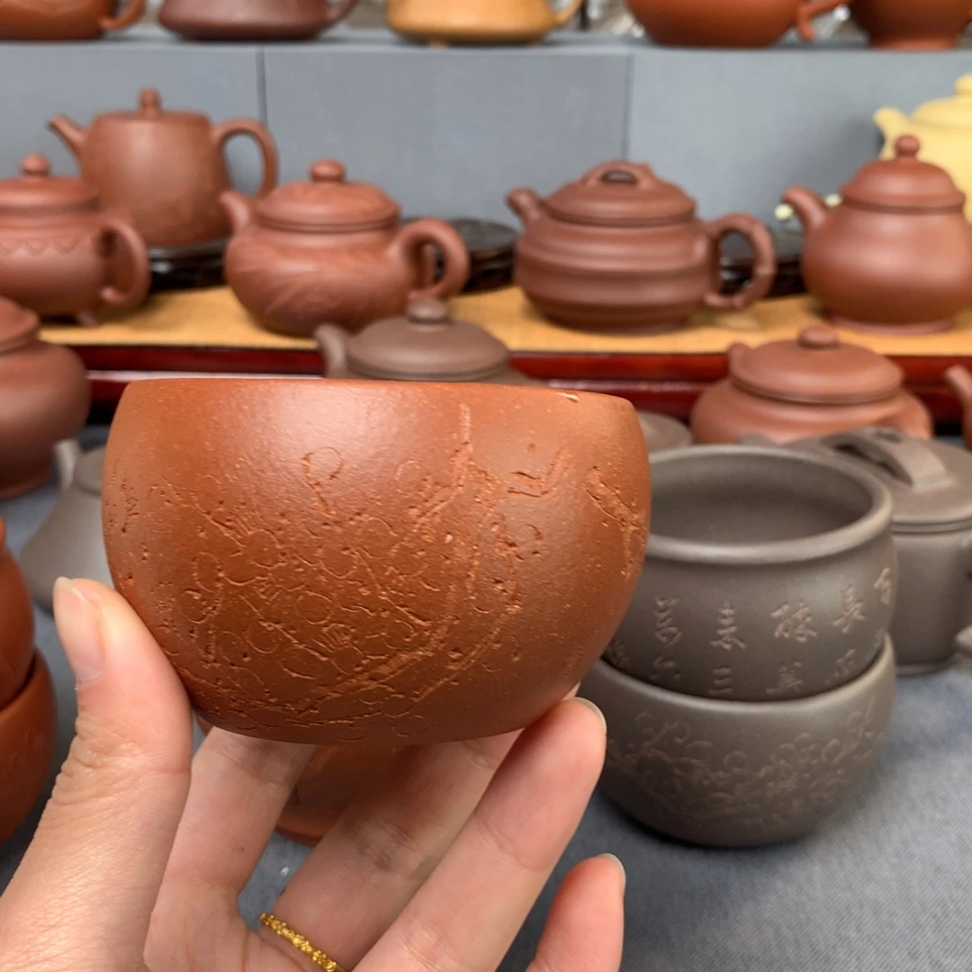 小***刘紫砂茶壶满颗粒红降