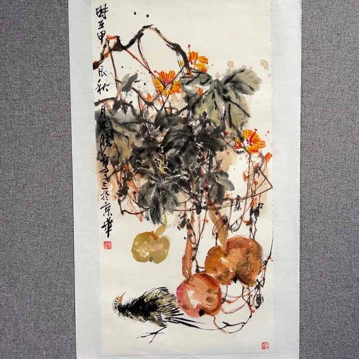 国画红袍画院手绘作品
