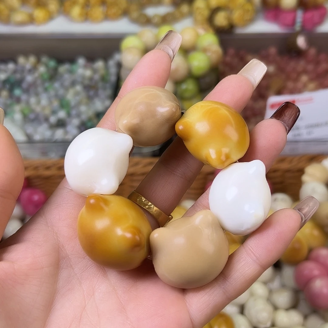 菩提根/象牙果吊坠瑕疵多宝猫头手捻1条有裂孔道歪