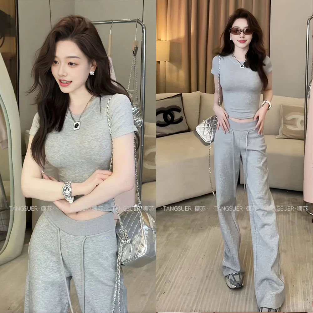 [糖苏]套装女2025新款爆款洋气休闲时尚洋气运动时尚显瘦女装
