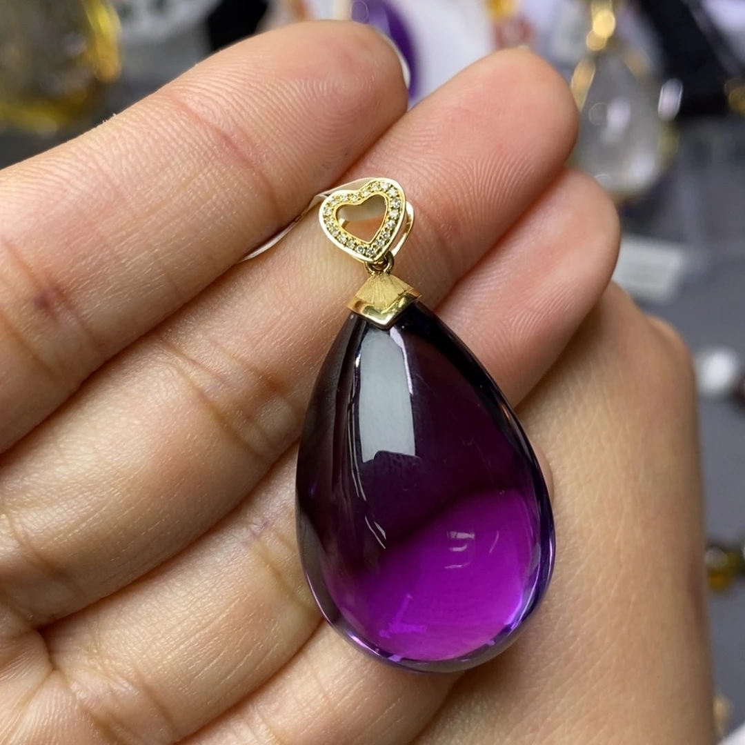 水晶吊坠18K金镶嵌JP3786)婷