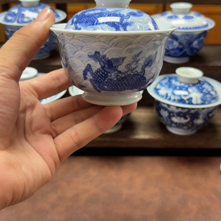 怀瑾守拙麒麟踏浪金钟元宝盖碗