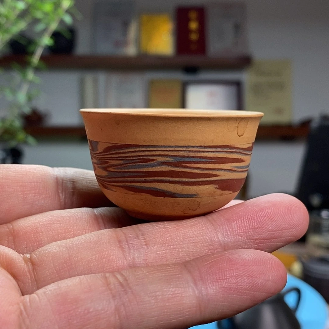 【闪购商品】茶壶朱泥绞泥主人杯:30CC:半手