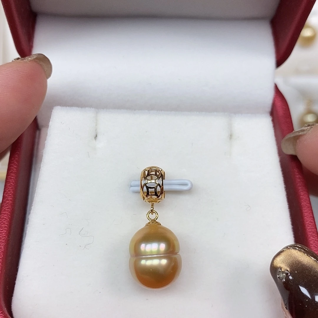 海水珍珠吊坠(不含链)18K金镶嵌