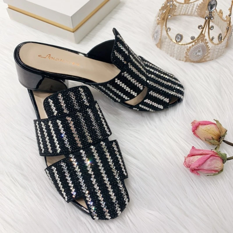 【美丽冻人】【设计师款】高级定制包头半拖女鞋29002