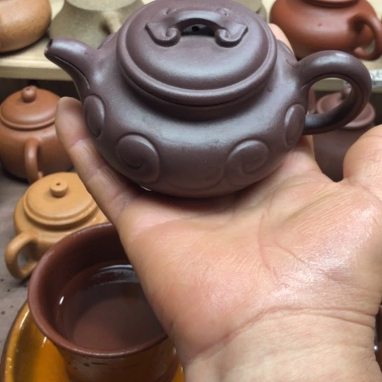 紫砂茶壶紫泥仿古如意180豪升左右瑕疵