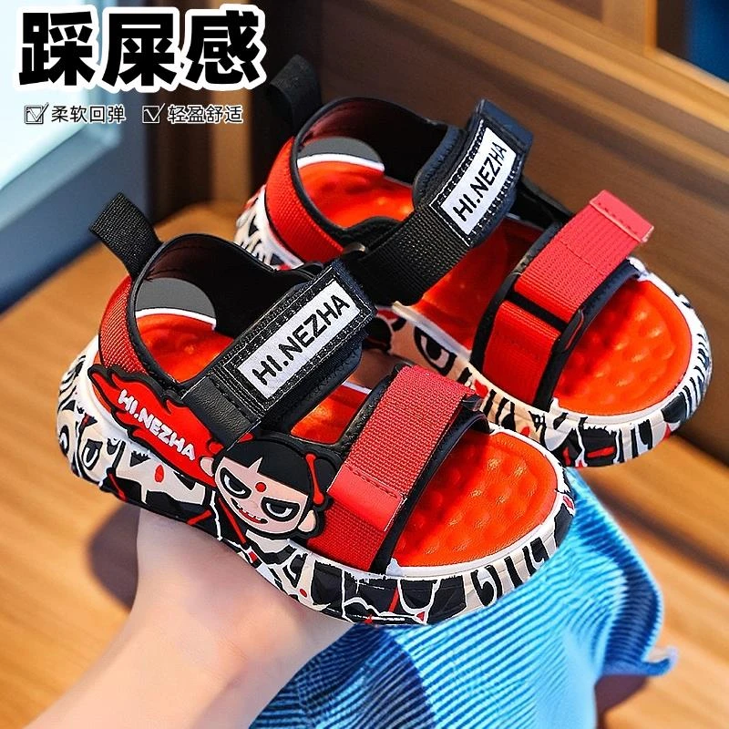 哪吒魔童凉鞋男童凉鞋2025夏季软底潮童鞋新款中大童防滑沙滩