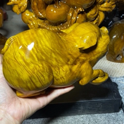 金丝楠猪猪摆件家居