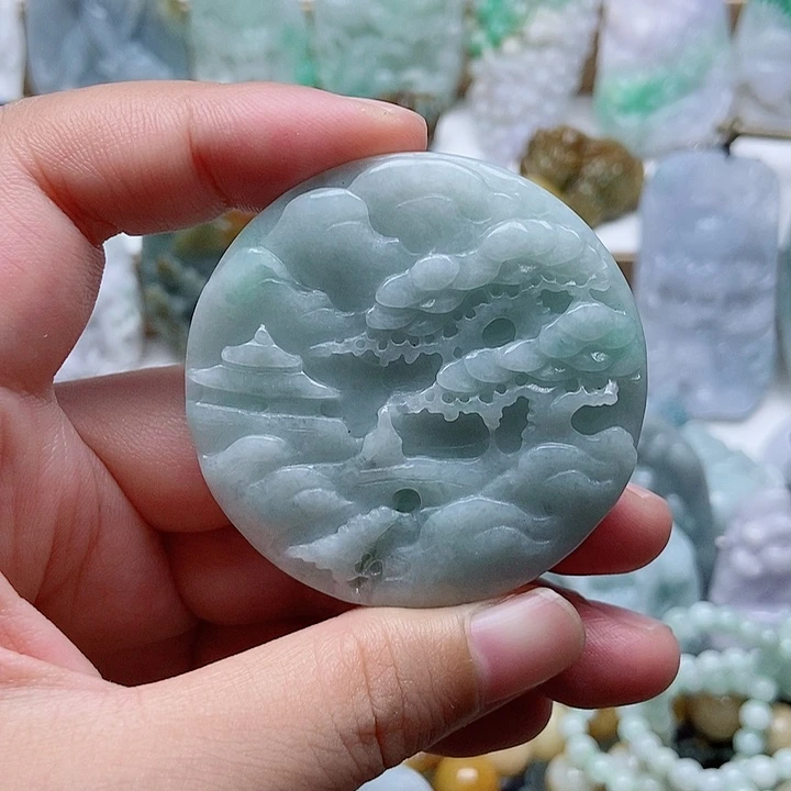 翡翠未镶嵌吊坠(不含链)1