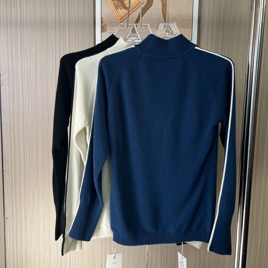 611撤柜狗狗YH撞色高领打底秋冬季长袖保暖羊毛上衣女装洋气