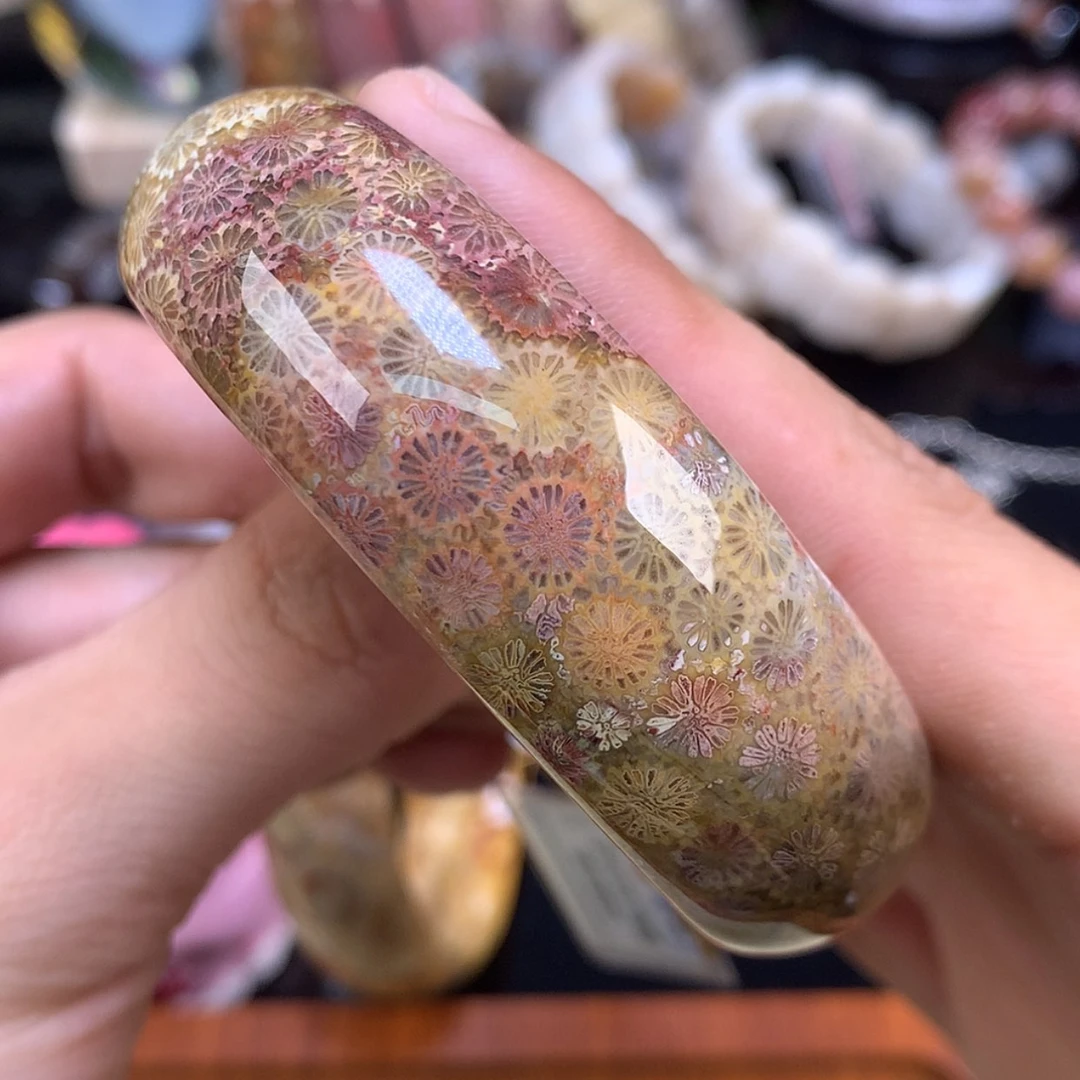 【闪购商品】颈饰未镶嵌硅化珊瑚（珊瑚玉）91号57圈莫奈花园