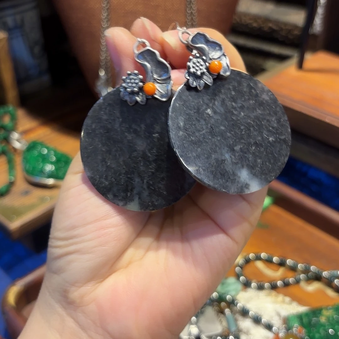 翡翠耳饰未镶嵌原创