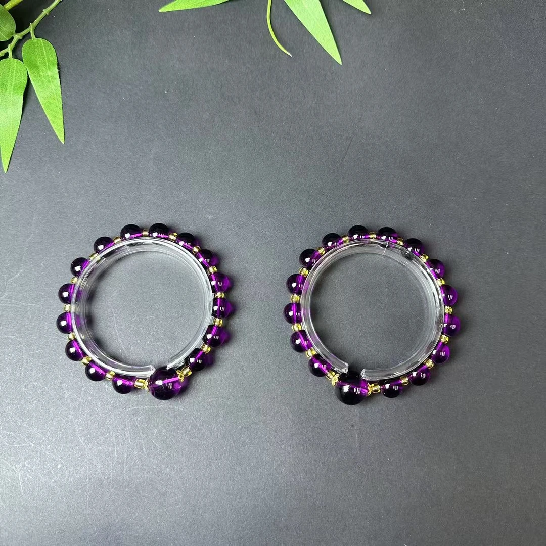 高定珠宝轻奢时尚款深邃紫水圆珠手串-s1274