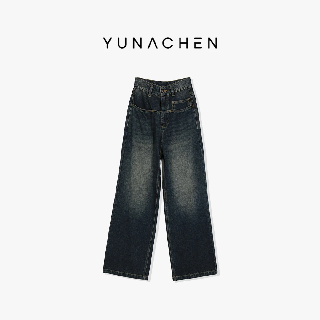 现货【燕尾】I24秋季直筒潮流高腰版牛仔裤45-999-G23QK37A