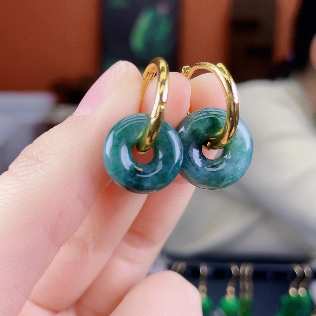 翡翠未镶嵌耳饰饰品