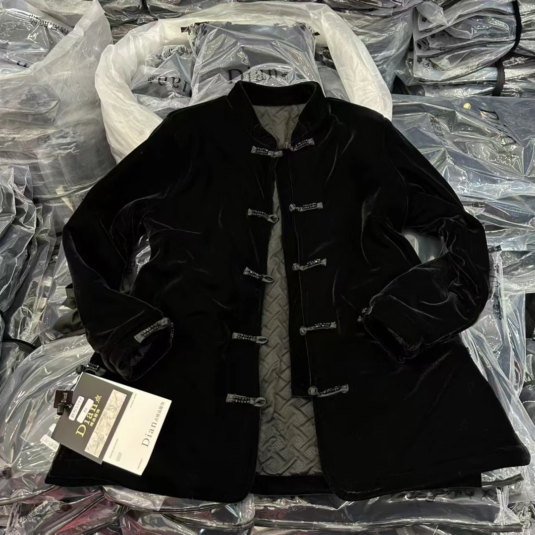 DD25年早春新款中国风丝绒薄棉外套5197