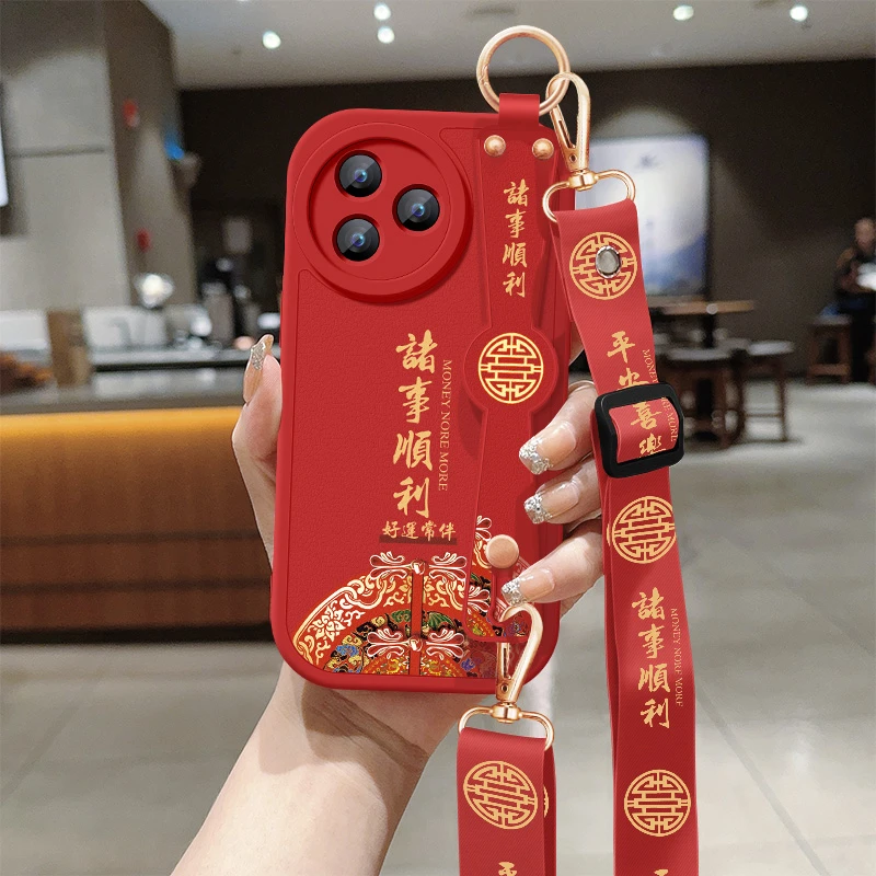 诸事顺利适用小米civi5pro手机壳新款25067PYE3C腕带斜挎挂绳软壳