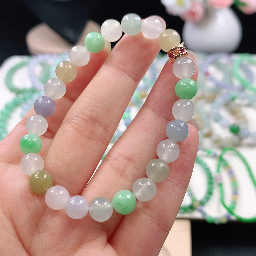 翡翠未镶嵌手链7.3mm