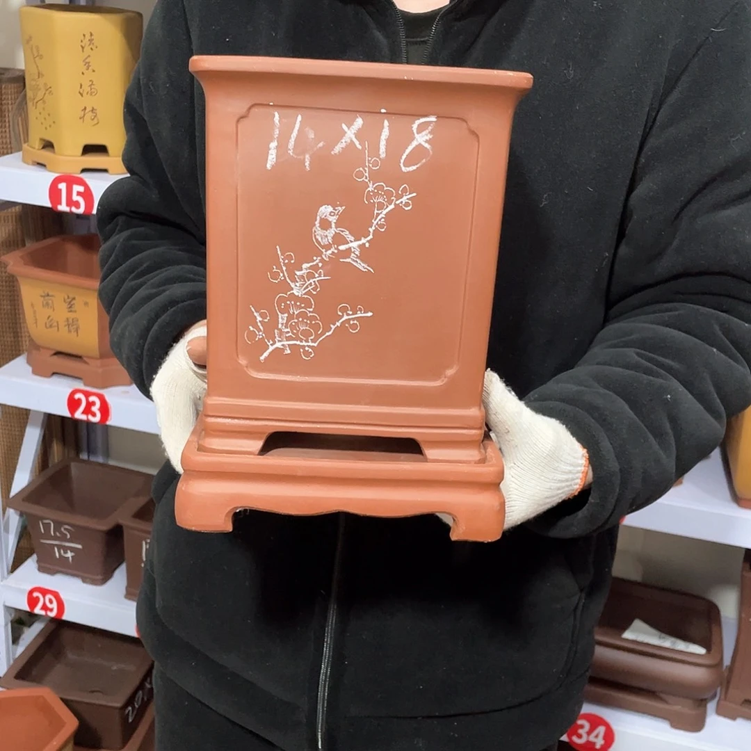 紫砂天心紫砂手工花盆