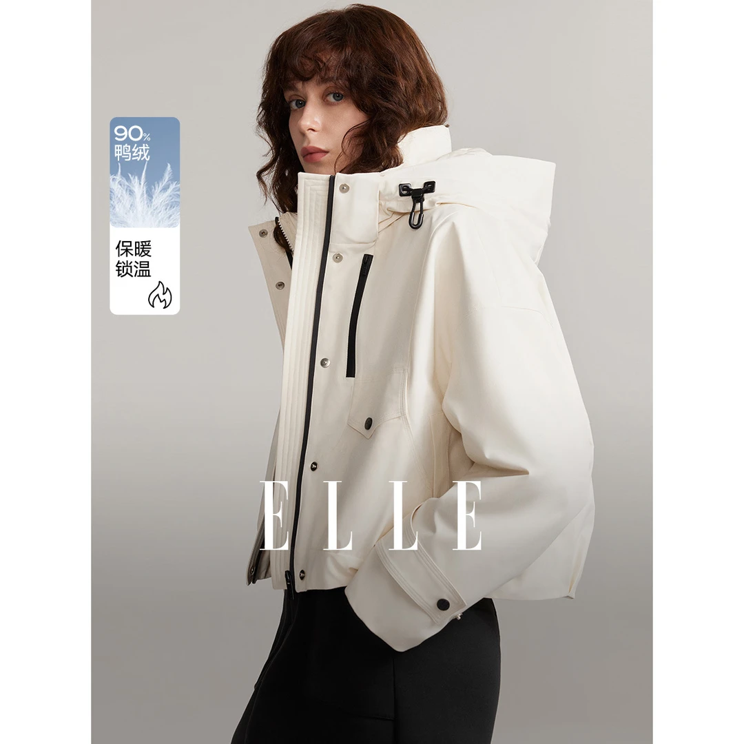 女装90白鸭绒假两件2024冬季新款工装户外EY49379