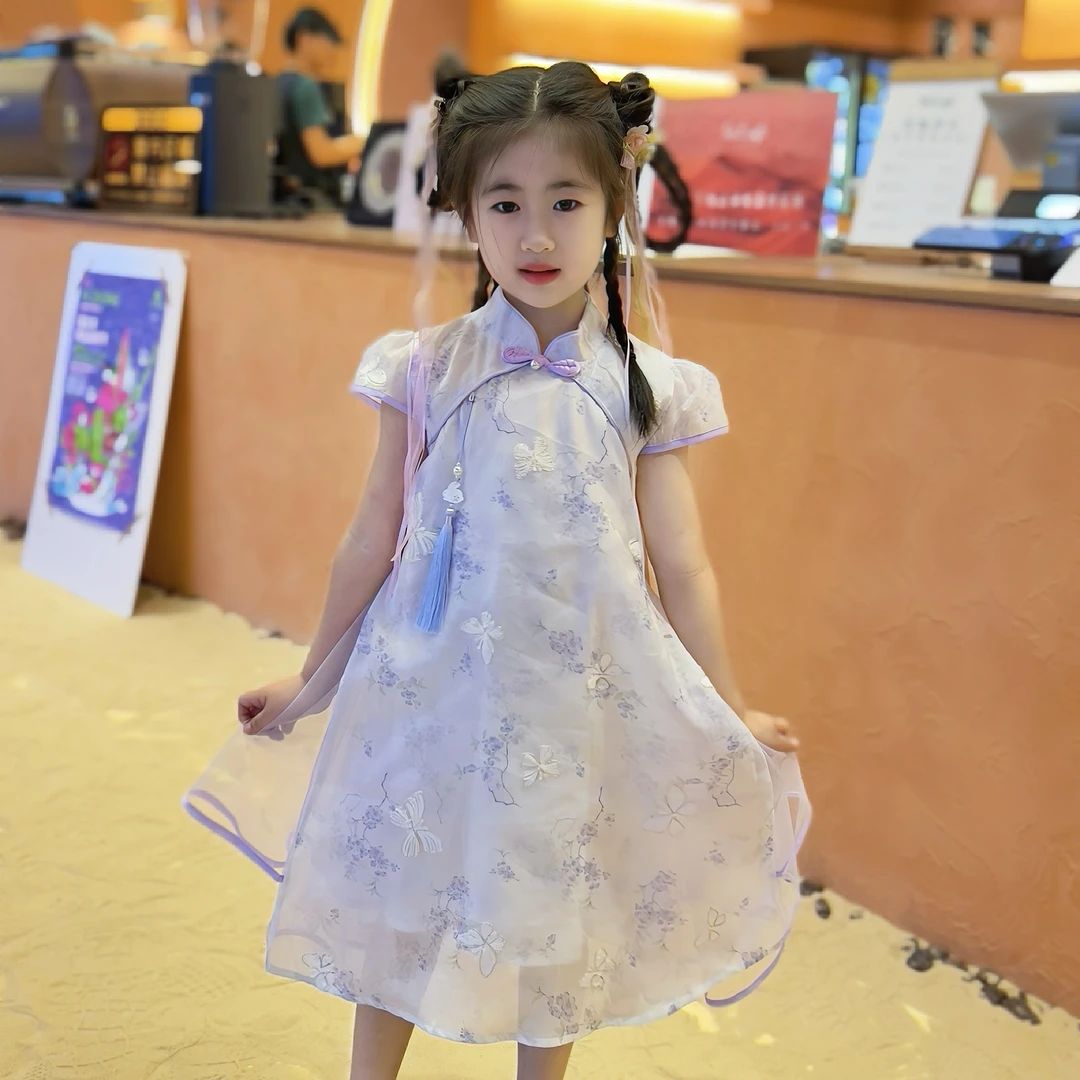 女童旗袍裙2025年新款夏季连衣裙儿童公主裙中国风夏款薄款裙子