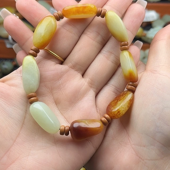 和田玉手链未镶嵌健**福