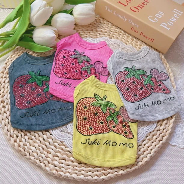 SUKI MOMO新款宠物服水果系列做旧大草莓背心