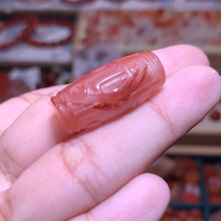 南红玛瑙未镶嵌珠宝半成品雕刻桶珠
