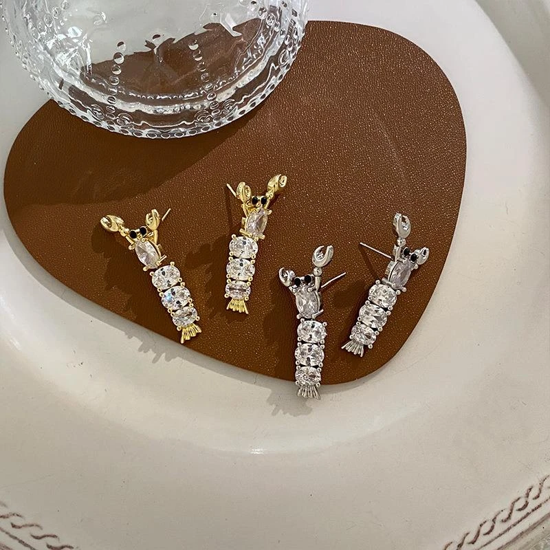 铜合金锆石耳饰 新款时尚银针耳环大气个性轻奢日韩高级感锆石设