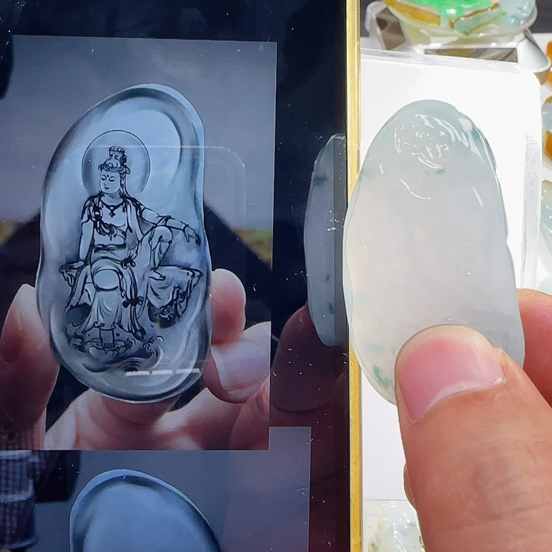 定制翡翠未镶嵌缅甸天然A货翡翠含老师工艺