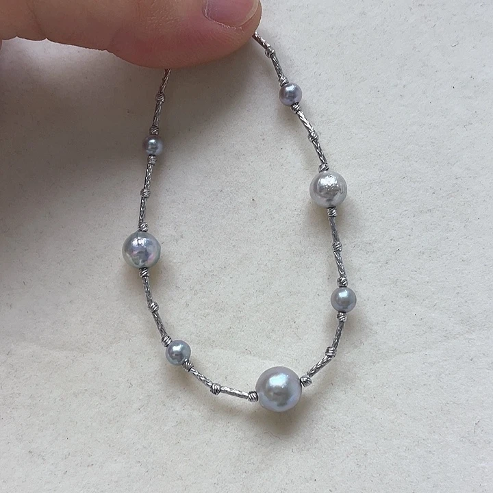 海水珍珠银S925镶嵌手绳