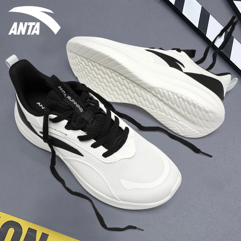 安踏男鞋软底透气跑步鞋秋季2025新款学生网面白色轻便男士运动鞋