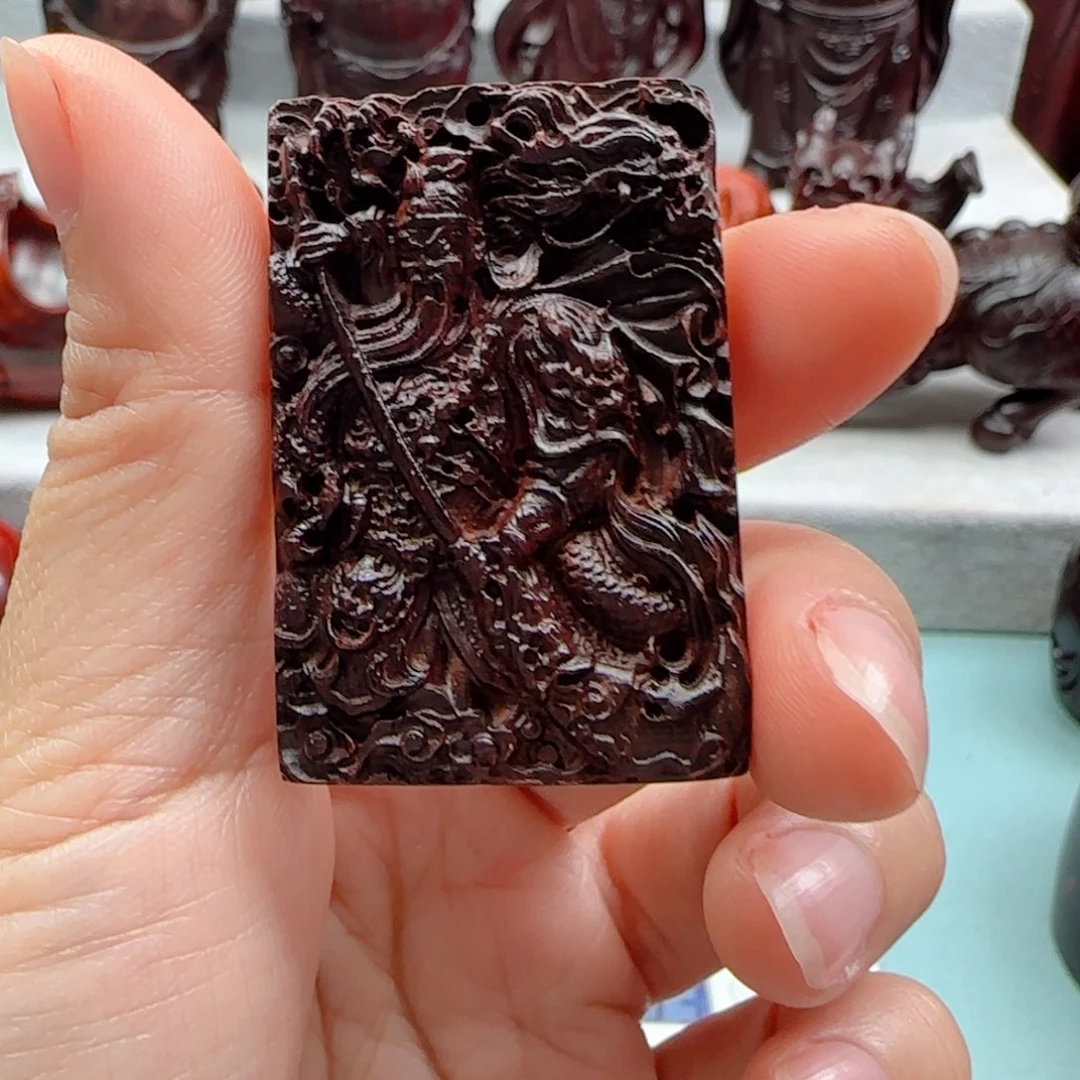 小叶紫檀把件?****关公牌