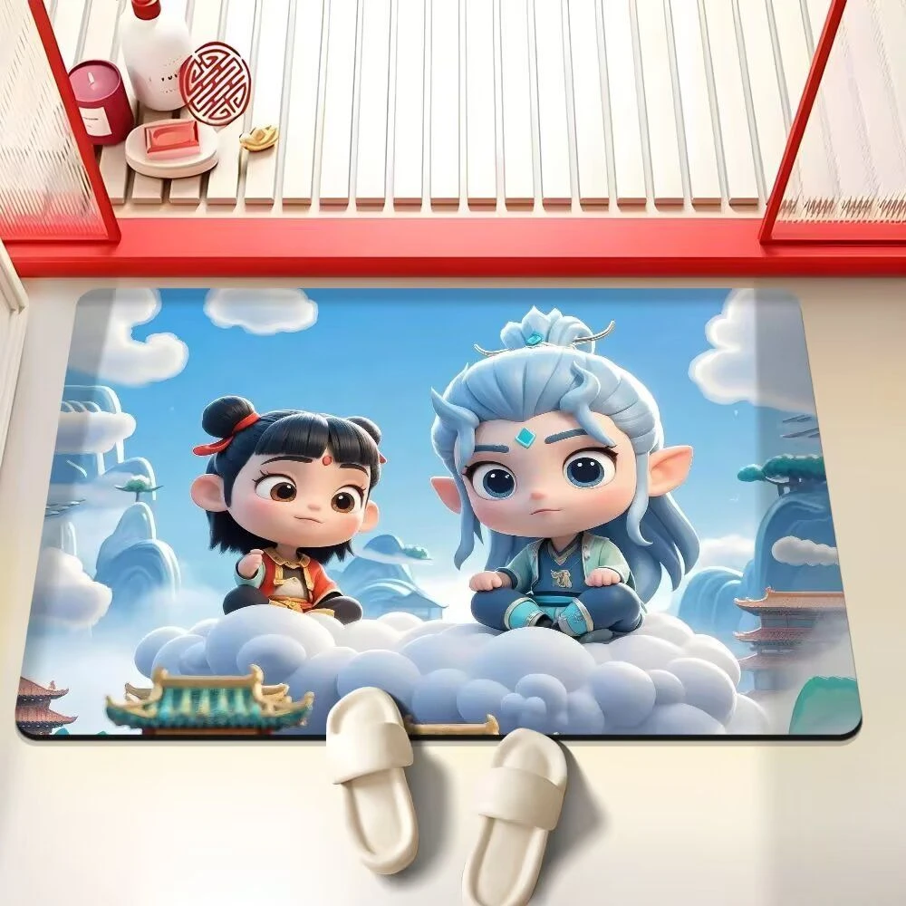 【橡胶材质舒适耐用】哪吒硅藻泥地垫浴室防滑吸水厕所强门口洗手间