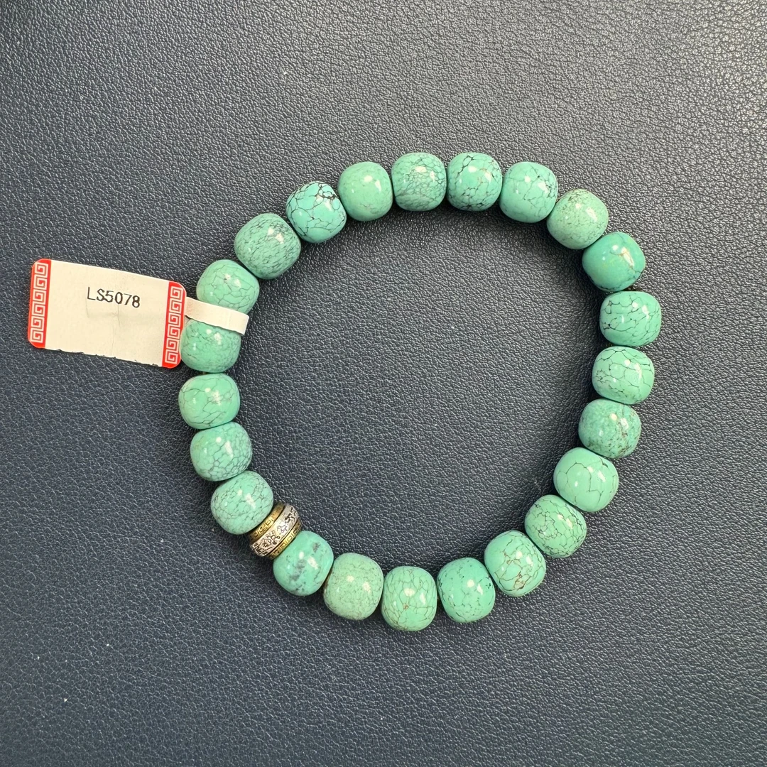 【武当山严选】LS5078 民国 绿松高瓷老型手串 护身符 大号-HD