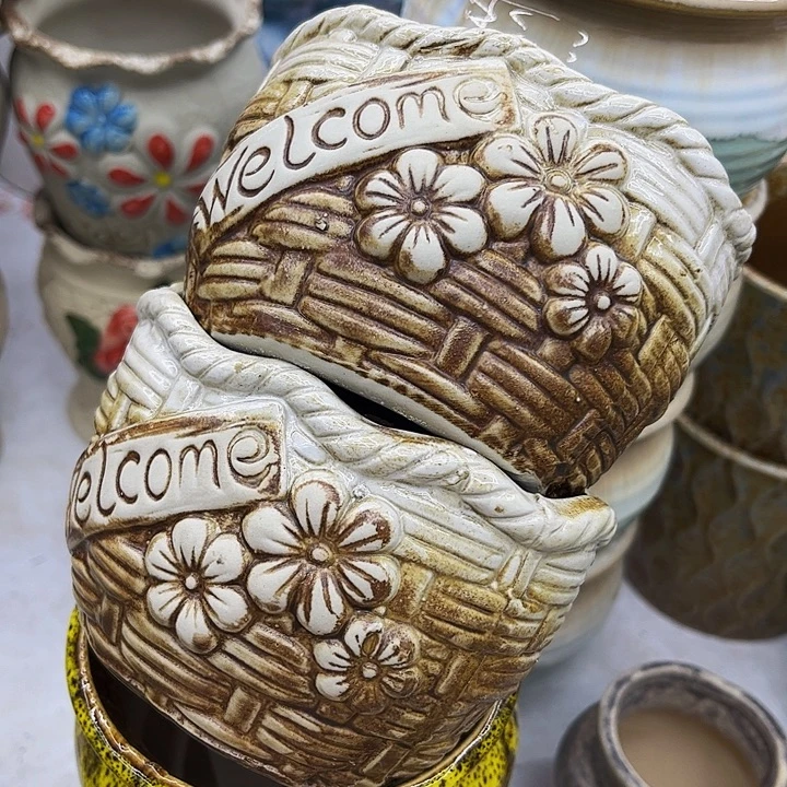 多肉绿植陶瓷花盆9.9包邮，有孔