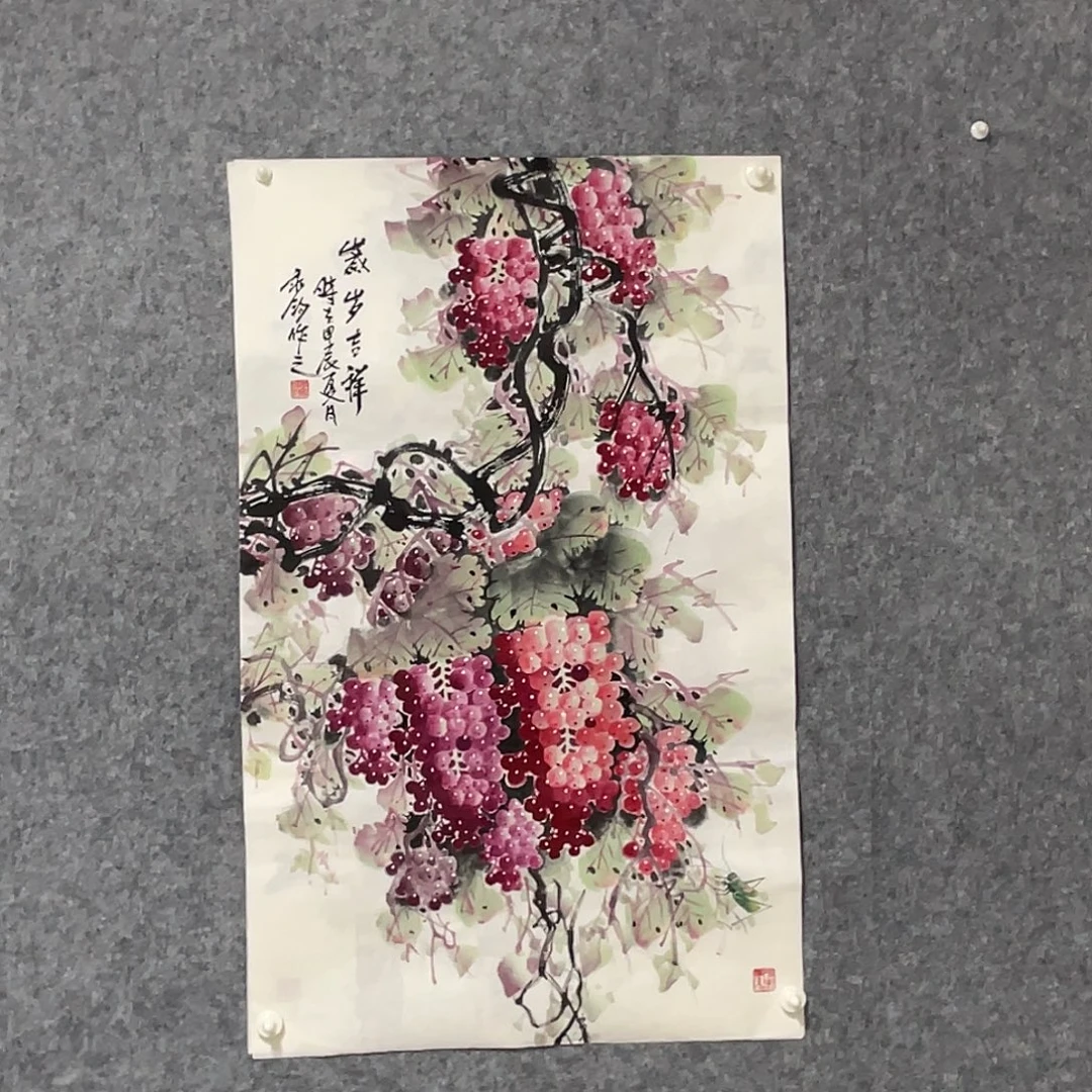 国画六尺三开画芯 捡漏