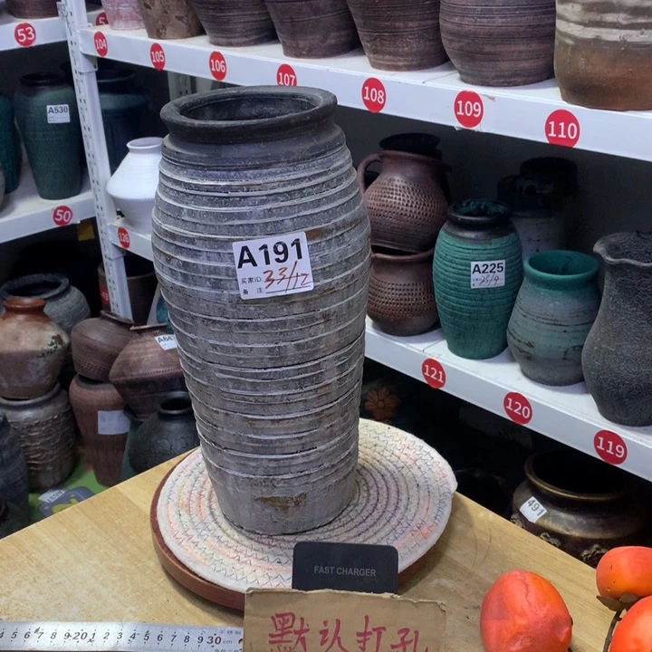 【闪购商品】红陶仿古破旧默认打孔高33口12