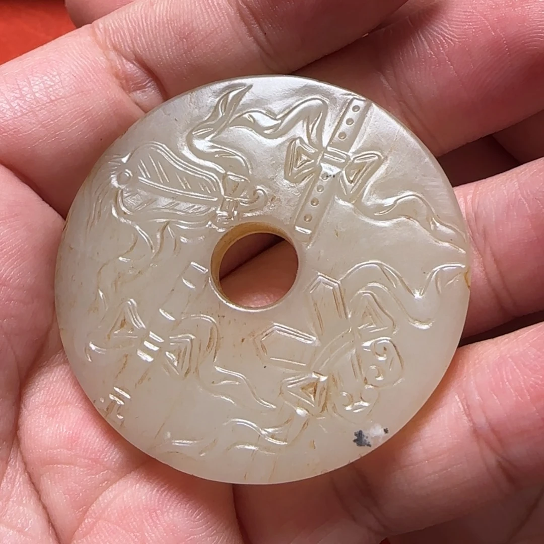 闲***鹤和田玉未镶嵌挂件