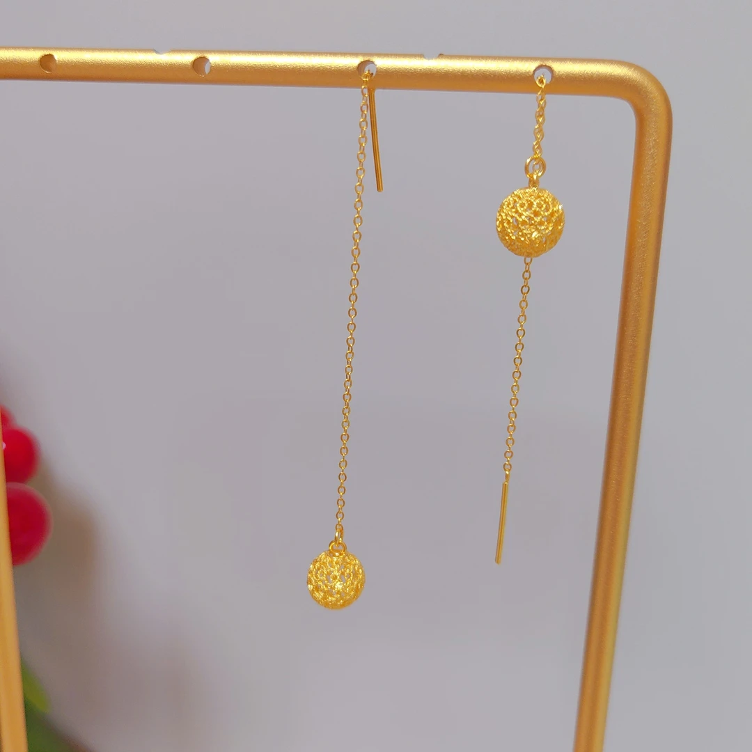 足金999镂空时尚耳线