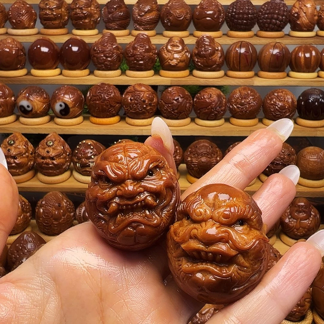 橄榄核手串/手链龙虎恶僧一对