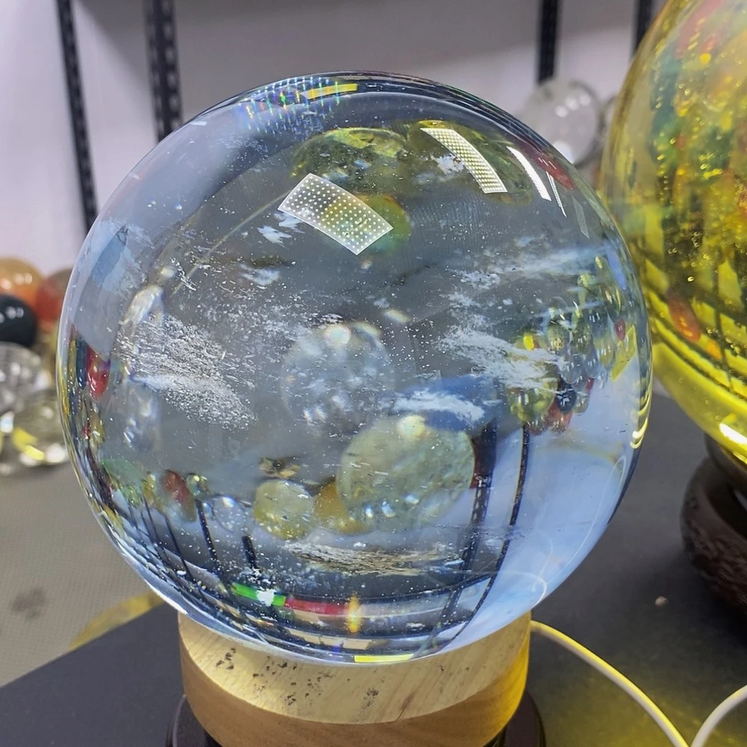 光***哥石材14.8厘米蓝水摆件